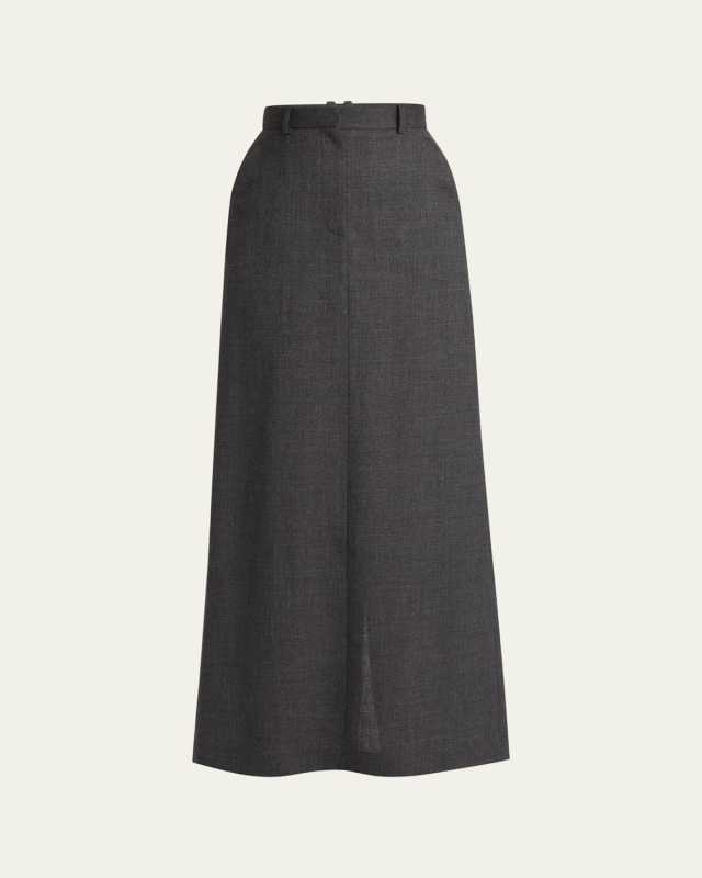 Roux Long Wool Skirt